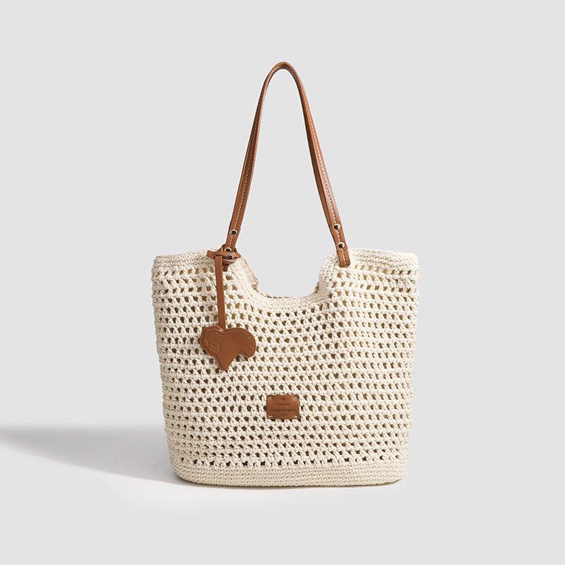 Summer Woven Women'S Bag Beach Holiday Tote Bag 2025 New Summer Large Capacity Commuting Versatile Shoulder Bag