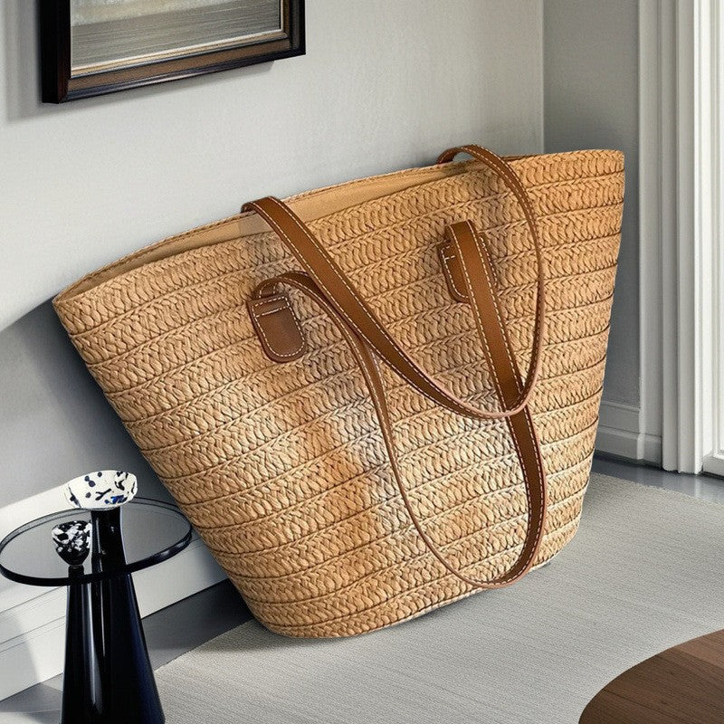 Customized Fashionable Hand-Woven Bags, Straw Bags, Beach Vacation Bags, Shoulder Bags, Tote Bags, Wide Braided Bags, Cross-Body Bags
