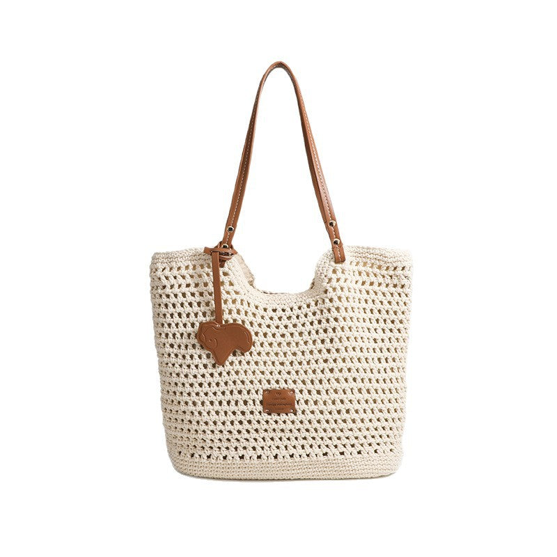 Summer Woven Women'S Bag Beach Holiday Tote Bag 2025 New Summer Large Capacity Commuting Versatile Shoulder Bag