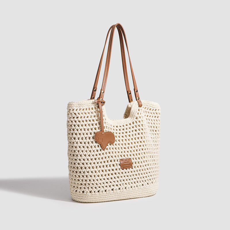 Summer Woven Women'S Bag Beach Holiday Tote Bag 2025 New Summer Large Capacity Commuting Versatile Shoulder Bag