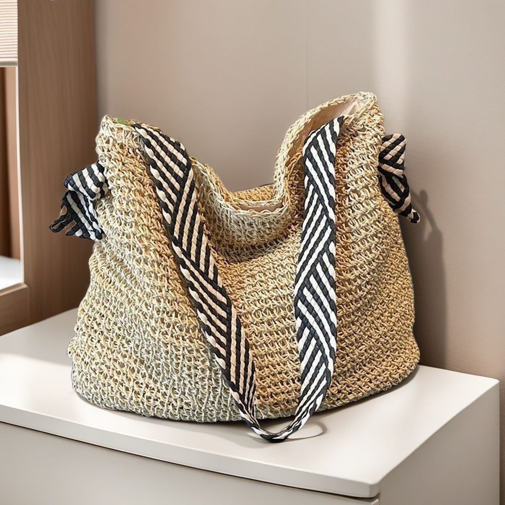 Women's Large Capacity Woven Straw Beach Tote Bag - Summer Shoulder Bag 2025