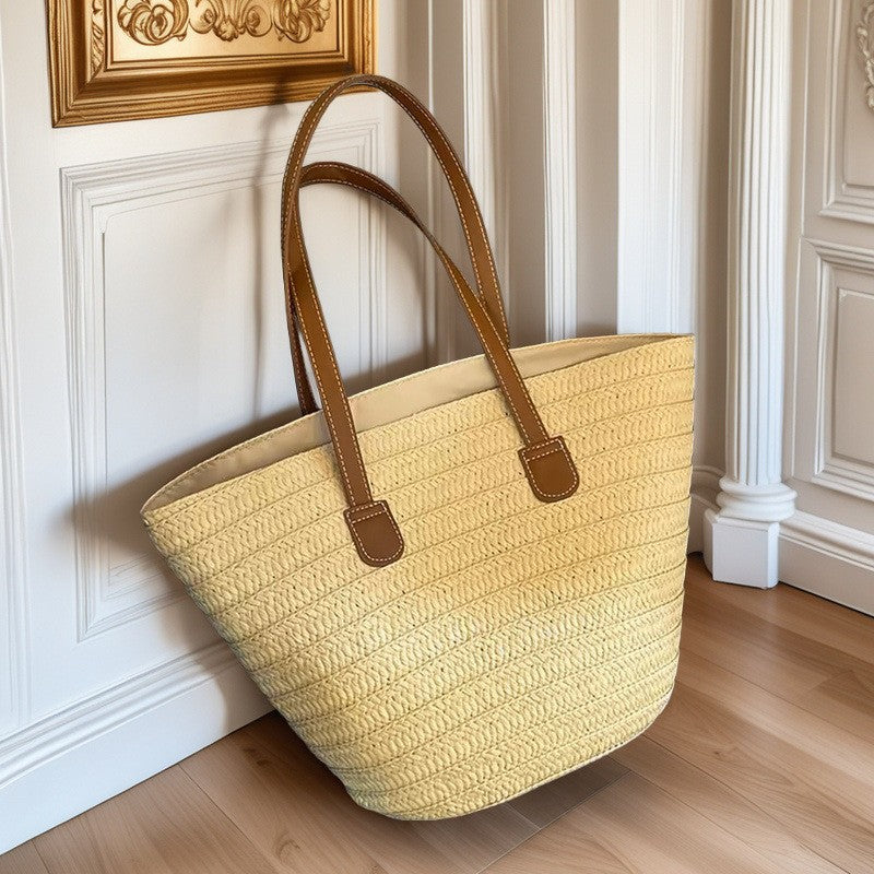 Customized Fashionable Hand-Woven Bags, Straw Bags, Beach Vacation Bags, Shoulder Bags, Tote Bags, Wide Braided Bags, Cross-Body Bags